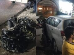 तेज रफ्तार कार ने मचाया तांडव, कई वाहनों को टक्कर, चालक हिरासत में