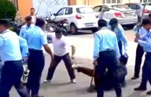 निजी संस्थान में युवक से मारपीट, गार्डों पर आरोप