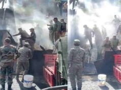 गोरंग गांव की गौशाला में लगी भीषण आग, ‘आइबेक्स ब्रिगेड’ के जवानों ने पाया काबू, सारा सामान जला