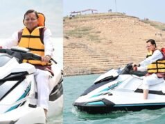 टिहरी झील में रोमांच के सफर पर निकले सीएम