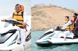 टिहरी झील में रोमांच के सफर पर निकले सीएम