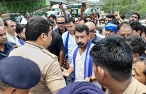 केतन हत्याकांड: हरिद्वार में रोके गए सांसद चंद्रशेखर, शंकराचार्य चौक पर धरना