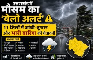उत्तराखंड में मौसम का ‘येलो अलर्ट’: 11 जिलों में आंधी-तूफान और भारी बारिश की चेतावनी