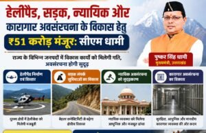 हेलीपैड, सड़क, न्यायिक और कारागार अवसंरचना के विकास हेतु ₹51 करोड़ मंजूर: सीएम धामी