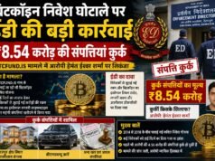 बिटकॉइन निवेश घोटाले पर ईडी की बड़ी कार्रवाई, ₹8.54 करोड़ की संपत्तियां कुर्क