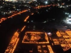 2100 दीपों से जगमगाया यमुना तट, हरिपुर कालसी में धार्मिक आयोजन