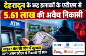 देहरादून के छह इलाकों के एटीएम से 5.61 लाख की अवैध निकासी