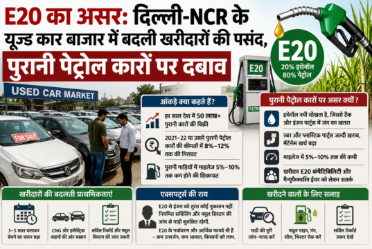 E20 का असर: दिल्ली-NCR के यूज्ड कार बाजार में बदली खरीदारों की पसंद, पुरानी पेट्रोल कारों पर दबाव