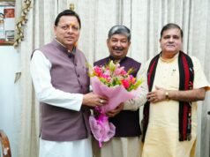 मुख्यमंत्री धामी ने नवनिर्वाचित राज्यसभा सांसद दिनेश आर्य को दी बधाई एवं शुभकामनाएं